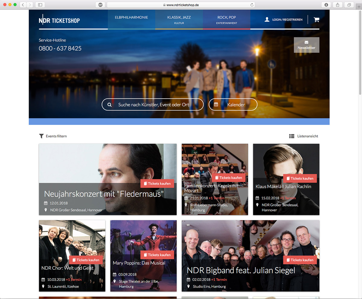 NDR Ticketshop Relaunch